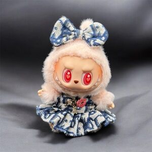 Labubu Clothes Dress and Ribbon - Blue (DOLL NOT INCLUDED) - LC-024